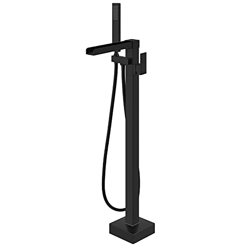 Gotonovo black waterfall freestanding bathtub faucet fl…