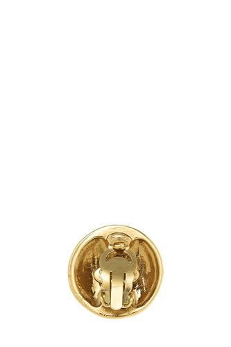 Pre-Loved Gold 'CC' Rope Border Sunburst Earrings, Gold2