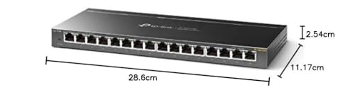 Image of 16 Port Gigabit Unmanaged Pro Switch, Plug and Play, Fanless, Metal Casing, Desktop /Wall-Mount, QoS, IGMP Snooping, TL-SG116E Compatible with TP-Link
