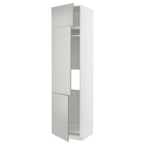 ProTuning METOD High Cab f Nevera/congelador con 3 puertas, blanco/Havstorp gris claro, 60 x 60 x 240 cm