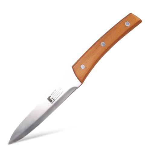 Image of BERGNER Natural Stainless Steel 20cm Slicer Kitchen Knife, for Cutting, Chopping, Slicing etc, Sharp Blade, Food Grade, Non-Toxic Stainless Steel Material, Mirror Finish, Wooden Handle, Non-Slip Grip