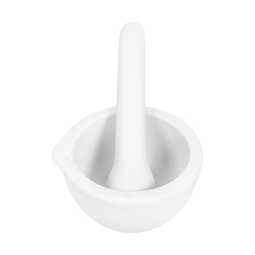 GALPADA Mortero de Porcelana Blanco con Varilla de Molienda para Investigación Química en Laboratorio, Resistente Agarre Cómodo para Uso Científico