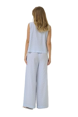 KAFFE Kurzarm-Bluse KAsara 44, Blue/White Stripe
