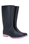 Mountain Warehouse Splash Womens Wellies - Waterproof Ladies Wellington Boots, Textile Lined, Sturdy Grip - Ideal for Spring Summer, Festivals, Garden, Walking Dark Blue Adult Shoe Size 5