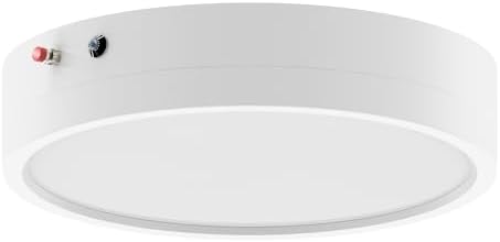 ZAGO LED Ceiling Lights with Emergency Lighting: 7 Inch Flush 5CCT Dimmable Disk Lamp with Emergency Battery Backup for Household Hall Living Bedroom Kitchen Hotel Apartment, 120-277V, ETL/Wet Rated