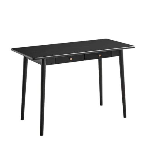 Genérico Escritorio Moderno de Mediados de Siglo, Escritorio de Oficina en casa con cajón, Mesa de Estudio, estación de Trabajo de computadora de Madera (100 x 50 x 75 cm, Negro)