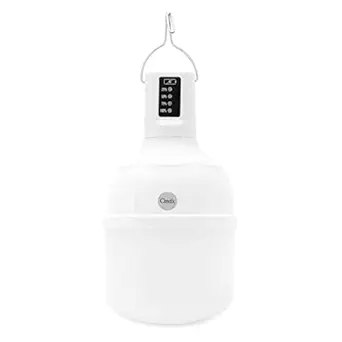 CINEFX 18W USB Charging Waterproof LED White Rechargeable Bulb with 2000 MAH Battery and Portable Hookfor home and stall and remain Time Electricity master display.