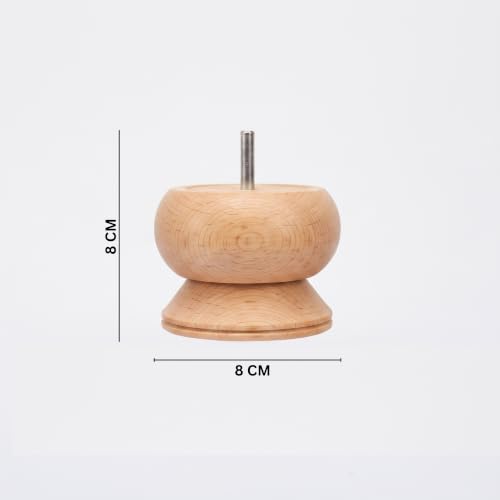 Image of Beading Spinner Set: 3-Inch Mini Wooden Spinner for Jewellery Making and DIY Crafting by Beadsnfashion, Includes 2 Pcs Curved Needles for Fast Threading