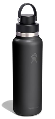 Image of Hydro Flask Water Bottle - Insulated Stainless Steel - Wide Mouth Flex Chug Lid, Non Spill, Leakproof in 40 Oz Tonal Black