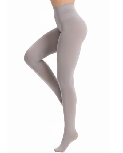 Image of DUCMODA Womens 80 Denier Opaque Tights, Women's Soft Solid Color Footed Pantyhose, High Waist Stocking with 30+ Colors