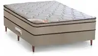 Cama Box + Colchão Castor Casal Innovation One Face Tecnopedic 138x188x54cm