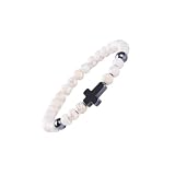COLORFUL BLING Cross Beaded Bracelet Natural Stone Stretch Prayer Bracelet Anti Depression Anxiety G