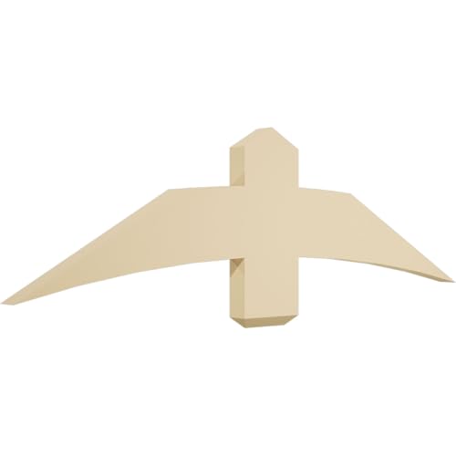 48"W x 14"H x 2"D x 6"F, 7/12 Pitch, Bellingham Signature Urethane Gable Bracket, Primed Tan