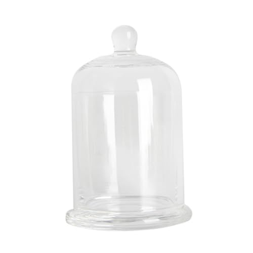 Ciieeo Glass Cover Bell Jar Mini Candles Glass Display Dome Clear Candle Holder Transparent Glasses Preserved Flower Cover Cloche Glass Dome Retro Candle Stick Holder Windproof Lampshade
