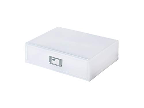 ライクイット (like-it) 収納ケース A4 引き出し 書類ケース 横型 1段 幅33.7×奥27.7×高9.8cm ホワイト (半透明) 日本製 MX-50R シリーズ累計販売数1,000万個突破 ファイルユニット 書類収納ボックス 文具収納 卓上