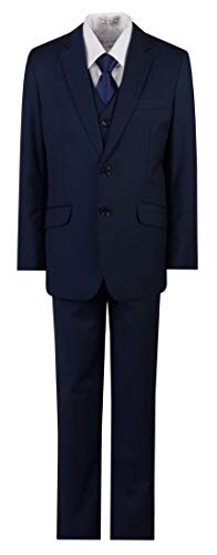 Tuxgear Baby-Boys Navy Blue Slim Fit Suit with Navy Blue Neck Tie, 2 Slim (2 Slim)