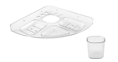 Image of 5in1 Plastic Unbreakable Soap Dish with Toothbrush & Toothpaste Holder | Tumbler Soap Stand for Bathroom & Home | Durable, Lightweight Acrylic Bathroom Accessories (Pack of 2)