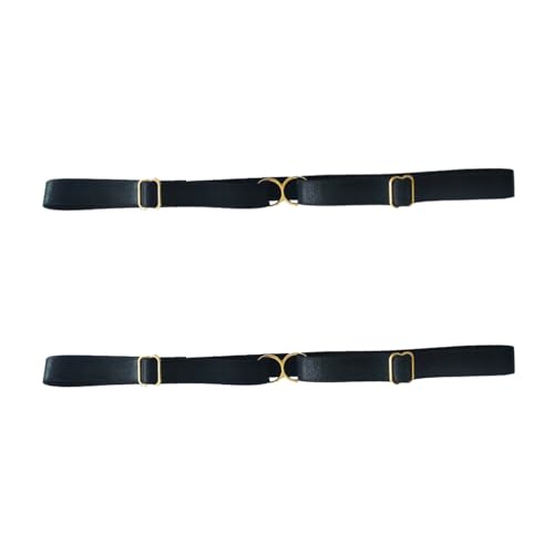 Braut Strumpfbänder Hochzeit Strumpfband für Bräute 2 Stück Elastische Schwarzes Oberschenkelriemen mit Metallringen