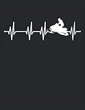  ECG de frecuencia cardíaca Motocicleta de nieve: Cuaderno  Cuadriculado  A cuadros, Carta (21,59 x 27,94 cm), 120 páginas, papel crema, cubierta mate