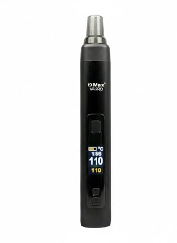 XMAX V4 Pro Dry Herb Vaporizer Convection Heating Adjustable Temp Control Replaceable 18650 Battery Fast HeatUp OLED Screen Portable Vape Device No Nicotine