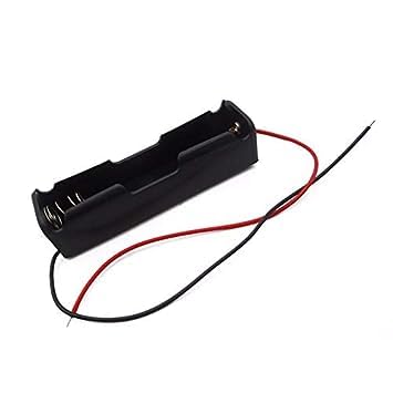 1 x 18650 single cell lithium battery holder - for 3.7V li-ion plastic case with lead wire hard pin spring retention - 1PCS Black