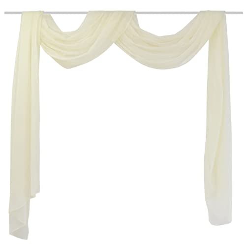 Vetnasa Cortina de Gasa Transparente, 140 x 600 cm, Crema Casa y jardín, Decoración, Tratamientos de la Ventana, Cortinas y visillos Crema 0,48 KG