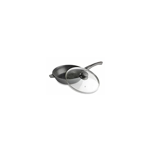 Sartén con tapa de cristal . Apta para Todo Tipo de Cocinas Incluida Inducción y Horno (24...
