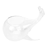 NULYLU Whale Glass Flower Vase Hydroponic Planter Unique Nordic Decorative Single Stem Glass Vase for Home and Living Room Decoration