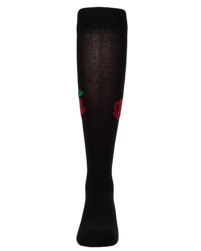 MeMoi Girls Ribbed Cotton-Rich School Apple Embroidered Knee Sock2