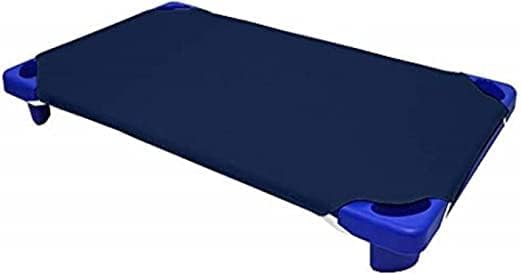 Preschool Cot Sheets Toddler Daycare/Pre-School Cot Sheet Corner Elastic Loops Cot Bed Fitted Sheet/Children's Naptime Cot Sheet- Navy Blue Solid- 22" W X 54" L - Pack of 8