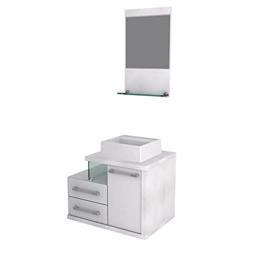 Gabinete para Banheiro C/cuba Q32 e Espelheira Legno 651