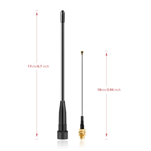 Meshtastic High Gain 915MHz LoRa Whip Antenna, 17cm Long Range SMA Male Omni Antenna for ESP32 LoRa V3 RAK Development Board 915MHz LoRa Module with 10cm IPEX Extension Cable (2 Sets), Slinkdsco