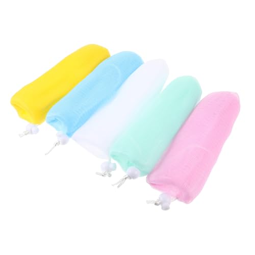 Anneome 5個 泡立てネット ソープポーチ 混合 速乾メッシュ 泡立て器 肌に優しい角質ケア 用途多様 ボディ フェイシャル用