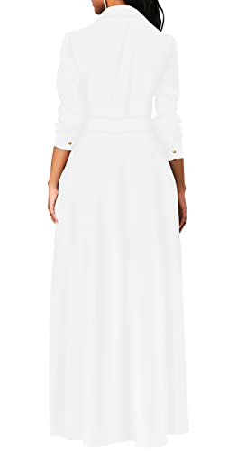Image of BestGirl Women's Button Down T-Shirt Dress Casual High Low V Neck Loose Long Dress with Belts