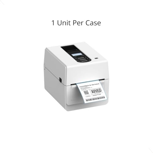 Image of Toshibas BV410DTS02QMS Desktop Direct Thermal Printer. | BV410D 4 inch 300 DPI 5 ips USB + Ethernet LAN with LCD White Case. Toshibas TPCL Emulation: Zebras ZPL2 Sato SBPL Datamax DPL