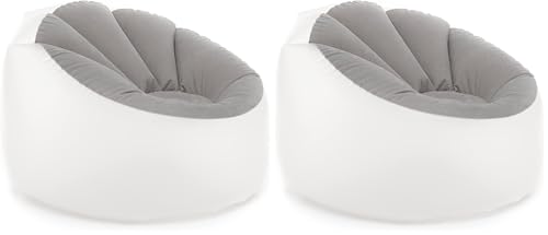 InnovaGoods® Puff Hinchable Exterior, Sillon con LED Multicolor, Resistente al Agua, Incluye Parche de reparación y Mando a Distancia, Sofa Ideal para Camping, Piscina, Salon. (Paquete de 2)