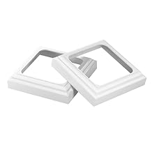 Fypon Premium White Colonial Durapoly Post Trim Kit, Fits 6" Duraply Post and Includes Top and Bottom Deck Railing Trim Caps, 800600PWTK