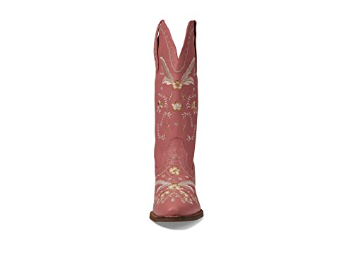 Image of Dingo Womens Full Bloom Floral Round Toe Casual Boots Knee High Mid Heel 2-3 inch