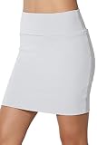 TheMogan Women's Stretch Cotton High Waist Layered Tube Mini Skirt Grey Mist L