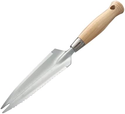 The Garden Trowel That Gardeners Can't Stop Talking About 4 SUMIO 13.3" Alloy Steel Garden Trowel with Forked Tip and Depth Markings, Weeding Knife for Root Cutting, Transplanting, Digging, and Slit Weeding