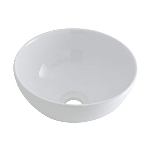 Milano Irwell White Ceramic Round Countertop Bathroom Basin Sink - 320mm