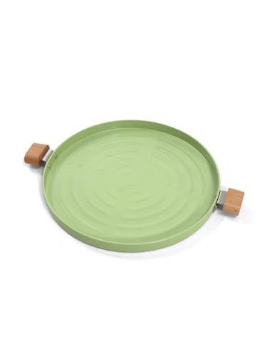 Sartén de aluminio recubierto de cerámica, sartén antiadherente, utensilios de cocina portátiles para barbacoa, camping, picnic, al aire libre