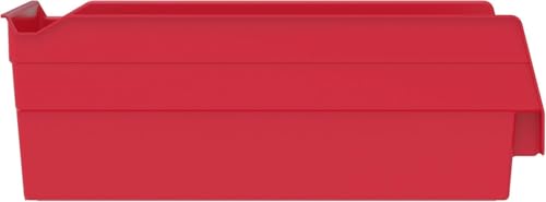 Akro-Mils 30130 12-Inch by 6-Inch by 4-Inch Plastic Nesting Shelf Bin Box, Red,Case of 12