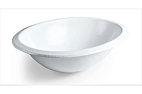 Monarch Abode 19003 Classic White Hand Hammered Oval Drop-In Bathroom Vanity Sink (17 Inches) #TOP5