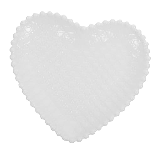 Holibanna セラミック製ハート型皿 食品対応デザートプレート フルーツトレイ お菓子盛り付け用 家用多用途スナック皿 贈り物にも 再利用可能