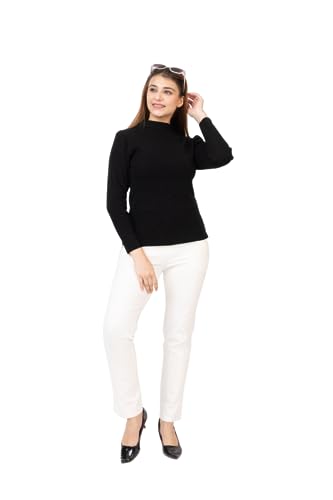 Image of TWENTY ME Winter Wear Casual Solid Acrylic Soft & Warm High Neck Skivvy for Women's