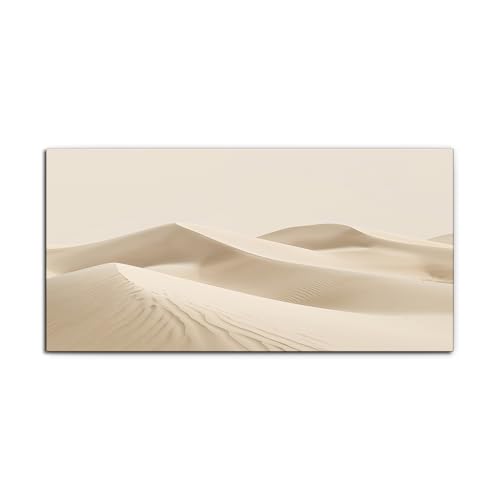 H-WALA Minimalist Desert Abstract Canvas Wall Art, Neutral Cream Palette