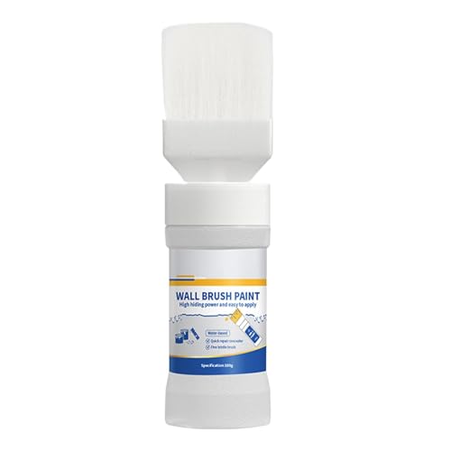 SYOSI Wall Repair Paint for Stains and Cracks 180g White Latex Touch-Up Paint with Integrated Roller Brush Fast Drying Water Based Formula for Walls Ceilings Furniture and Home Baseboards