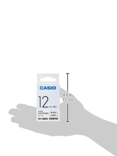 Image of Casio XR-12X Label Printer Tape (Clear) & Casio XR-12WE1 Label Printer Tape (Black and White)