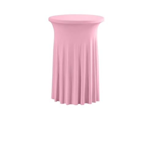 Jupe de table ronde nappe cocktail rose élastique de 80cm pour bar